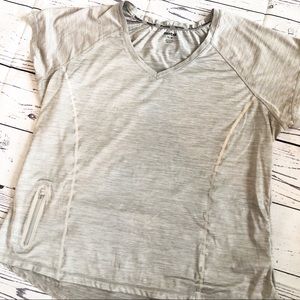 REEBOK l XL grey reflective shirt w/ zipper pocket